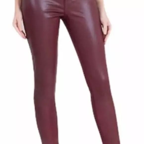Level 99 Women’s size 16 Burgundy Coated Eco Leather Jeans - Picture 8 of 8